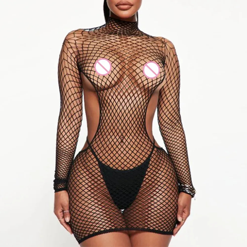 Off Shoulder Crotchless Bodysuit Lace Lingerie